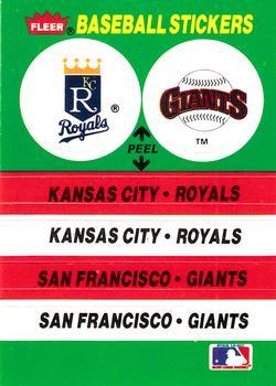 #51 Kansas City Royals / San Francisco Giants - Kansas City Royals / San Francisco Giants - 1988 Fleer - Team Stickers Baseball