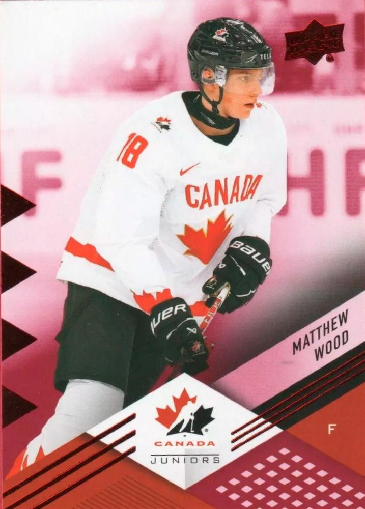 #51 Matthew Wood - Canada - 2024 Upper Deck Team Canada Juniors - Red Foil Hockey
