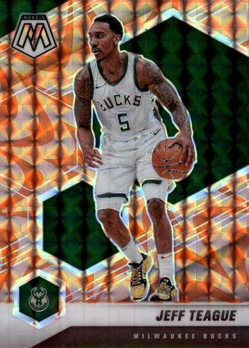 #51 Jeff Teague - Milwaukee Bucks - 2020-21 Panini Mosaic - Mosaic Reactive Orange Basketball