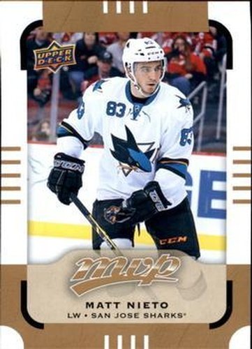 #51 Matt Nieto - San Jose Sharks - 2015-16 Upper Deck MVP Hockey