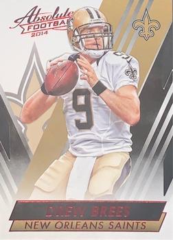 #51 Drew Brees - New Orleans Saints - 2014 Panini Absolute - Red Football