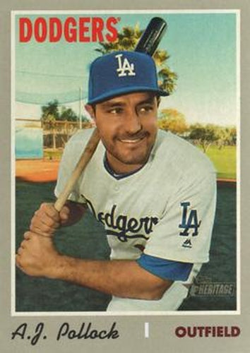 #522 A.J. Pollock - Los Angeles Dodgers - 2019 Topps Heritage Baseball