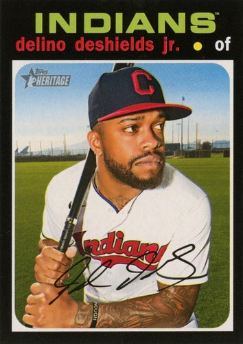 #524 Delino DeShields Jr. - Cleveland Indians - 2020 Topps Heritage Baseball