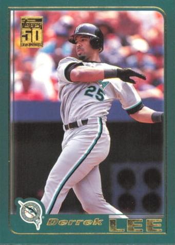 #524 Derrek Lee - Florida Marlins - 2001 Topps Baseball