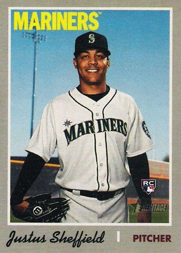 #525b Justus Sheffield - Seattle Mariners - 2019 Topps Heritage Baseball