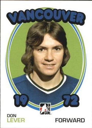 #52 Don Lever - Vancouver Canucks - 2009-10 In The Game 1972 The Year In Hockey