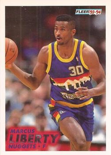 #52 Marcus Liberty - Denver Nuggets - 1993-94 Fleer Basketball