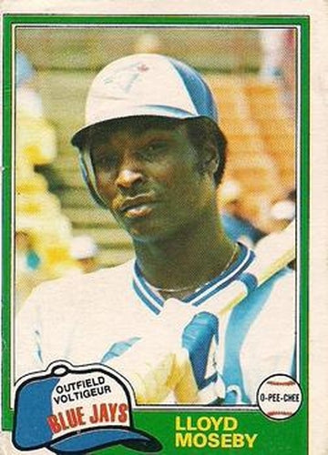 #52 Lloyd Moseby - Toronto Blue Jays - 1981 O-Pee-Chee - Gray Back Baseball