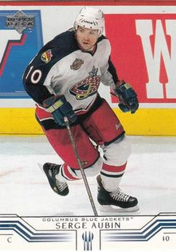 #52 Serge Aubin - Columbus Blue Jackets - 2001-02 Upper Deck Hockey