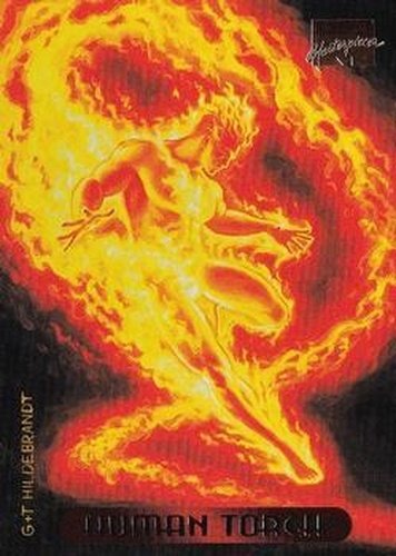 #52 Human Torch - 1994 Fleer Marvel Masterpieces Hildebrandt Brothers