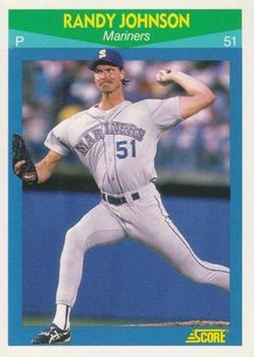 #52 Randy Johnson - Seattle Mariners - 1990 Score Rising Stars Baseball