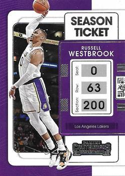 #52 Russell Westbrook - Los Angeles Lakers - 2021-22 Panini Contenders Basketball