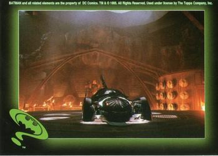 #52 Batmobile in cave - 1995 Topps Batman Forever Stickers
