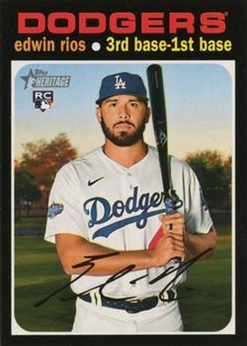 #530 Edwin Rios - Los Angeles Dodgers - 2020 Topps Heritage Baseball
