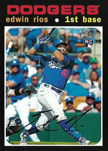 #530b Edwin Rios - Los Angeles Dodgers - 2020 Topps Heritage Baseball