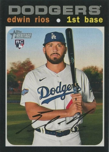 #530c Edwin Rios - Los Angeles Dodgers - 2020 Topps Heritage Baseball