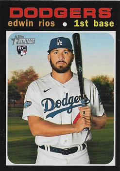 #530d Edwin Rios - Los Angeles Dodgers - 2020 Topps Heritage Baseball