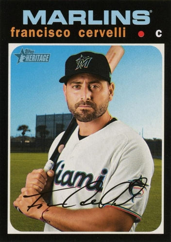 #532 Francisco Cervelli - Miami Marlins - 2020 Topps Heritage Baseball