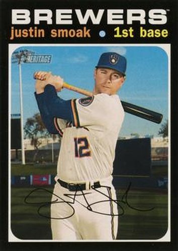 #533 Justin Smoak - Milwaukee Brewers - 2020 Topps Heritage Baseball