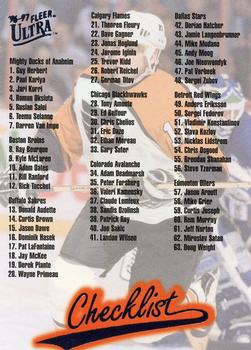 #179 Checklist: 1-143 - 1996-97 Ultra Hockey