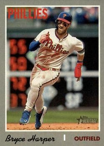 #534e Bryce Harper - Philadelphia Phillies - 2019 Topps Heritage Baseball