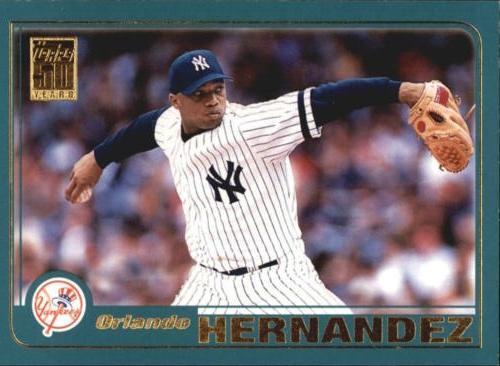 #536 Orlando Hernandez - New York Yankees - 2001 Topps Baseball