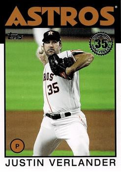 #86B-53 Justin Verlander - Houston Astros - 2021 Topps - 1986 Topps Baseball 35th Anniversary Series One Baseball