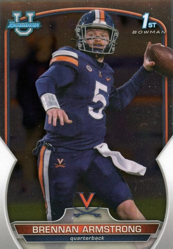 #53 Brennan Armstrong - Virginia Cavaliers - 2022 Bowman Chrome University Football
