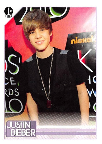 #53 Could Justin be smiling because he got a kiss - 2010 Panini Justin Bieber