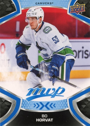 #53 Bo Horvat - Vancouver Canucks - 2021-22 Upper Deck MVP - Blue Hockey