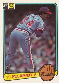 #541 Paul Mirabella - Texas Rangers - 1983 Donruss Baseball