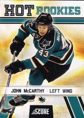 #546 John McCarthy - San Josearks - 2010-11 Score Hockey