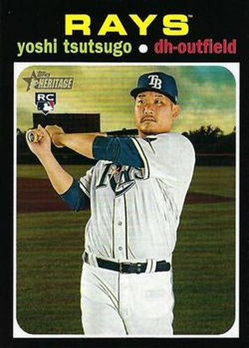 #548d Yoshi Tsutsugo - Tampa Bay Rays - 2020 Topps Heritage Baseball