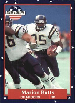 #54 Marion Butts - San Diego Chargers - 1991 Fleer Stars 'n Stripes Football