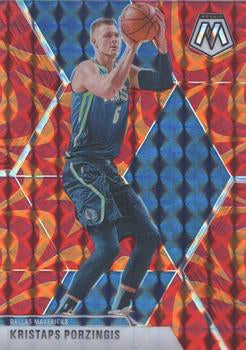 #54 Kristaps Porzingis - Dallas Mavericks - 2019-20 Panini Mosaic - Reactive Orange Basketball