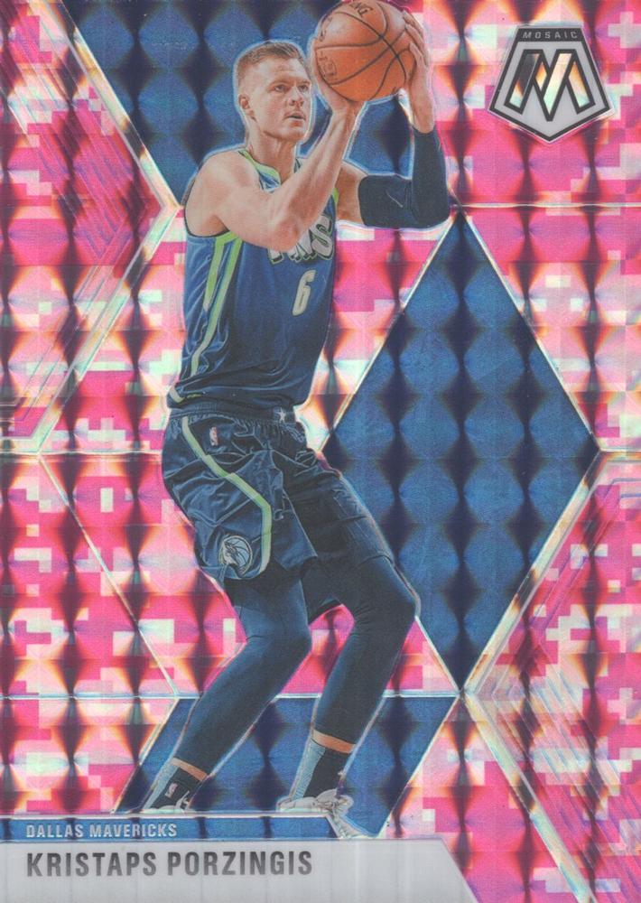 #54 Kristaps Porzingis - Dallas Mavericks - 2019-20 Panini Mosaic - Camo Pink Basketball