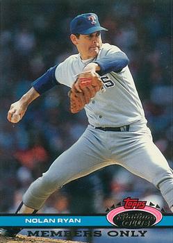 #NNO Nolan Ryan Ryan's 22nd Year Over 100 Ks - Texas Rangers - 1991 Stadium Club Members Only