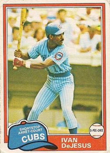 #54 Ivan DeJesus - Chicago Cubs - 1981 O-Pee-Chee - Gray Back Baseball