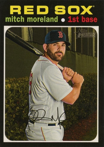 #550 Mitch Moreland - Boston Red Sox - 2020 Topps Heritage Baseball