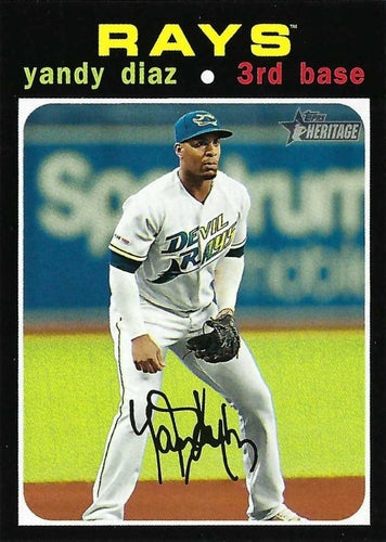 #554b Yandy Diaz - Tampa Bay Rays - 2020 Topps Heritage Baseball