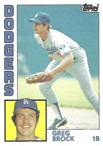 #555 Greg Brock - Los Angeles Dodgers - 1984 Topps Baseball