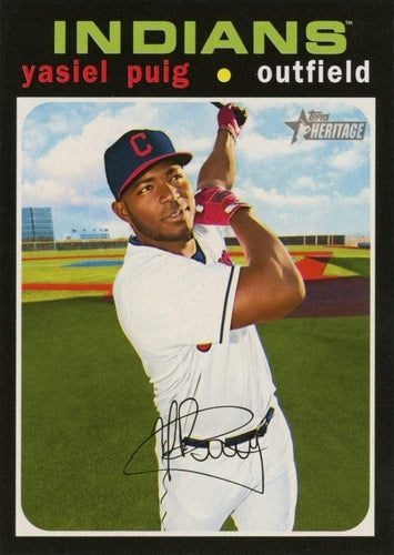 #557 Yasiel Puig - Cleveland Indians - 2020 Topps Heritage Baseball