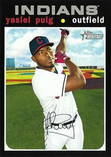 #557c Yasiel Puig - Cleveland Indians - 2020 Topps Heritage Baseball