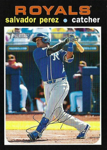 #559b Salvador Perez - Kansas City Royals - 2020 Topps Heritage Baseball