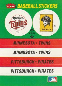 #55 Minnesota Twins / Pittsburgh Pirates - Minnesota Twins / Pittsburgh Pirates - 1988 Fleer - Team Stickers Baseball