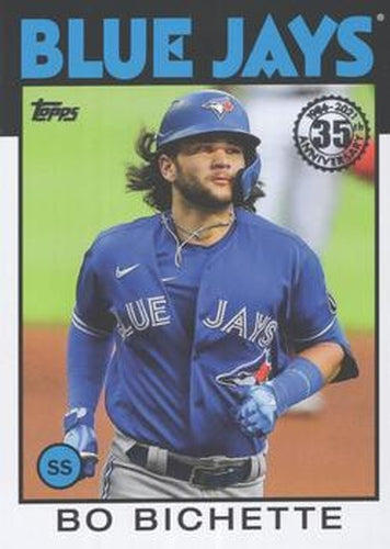 #86B-55 Bo Bichette - Toronto Blue Jays - 2021 Topps - 1986 Topps Baseball 35th Anniversary Series One Baseball