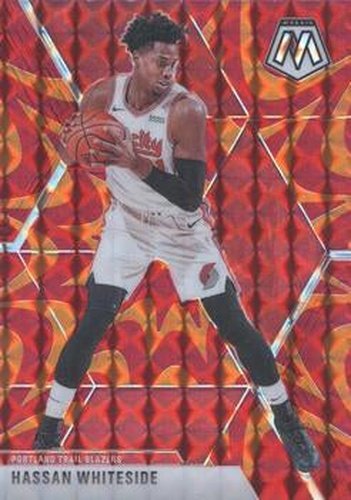 #55 Hassan Whiteside - Portland Trail Blazers - 2019-20 Panini Mosaic - Reactive Orange Basketball