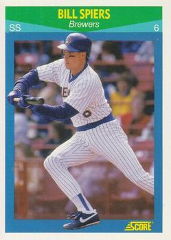 #55 Bill Spiers - Milwaukee Brewers - 1990 Score Rising Stars Baseball