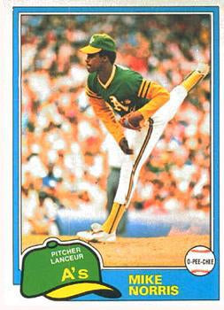 #55 Mike Norris - Oakland Athletics - 1981 O-Pee-Chee - Gray Back Baseball