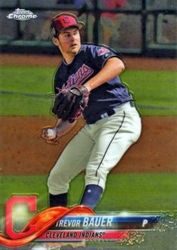#55 Trevor Bauer - Cleveland Indians - 2018 Topps Chrome Baseball
